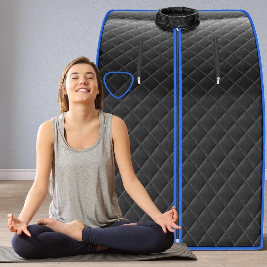 Sauna a vapore portatile timer e temperatura regolabili, Sauna pieghevole 3 L con telecomando Nero