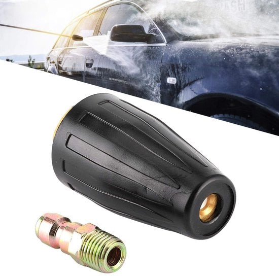 Rinforzatore di Pressione ad Alta Pressione Turbo con Testa Rotante 3600 PSI - Spray Rotante - Strumento di Pulizia per Auto - In Acciaio e Acciaio Inossidabile - Elimina Ruggine e Vernice - Pulitore
