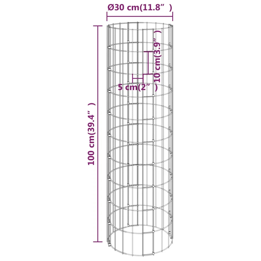 Fioriere Rialzate Gabbioni Circolari 4 pz Ã˜30x50/100/150/200 cm