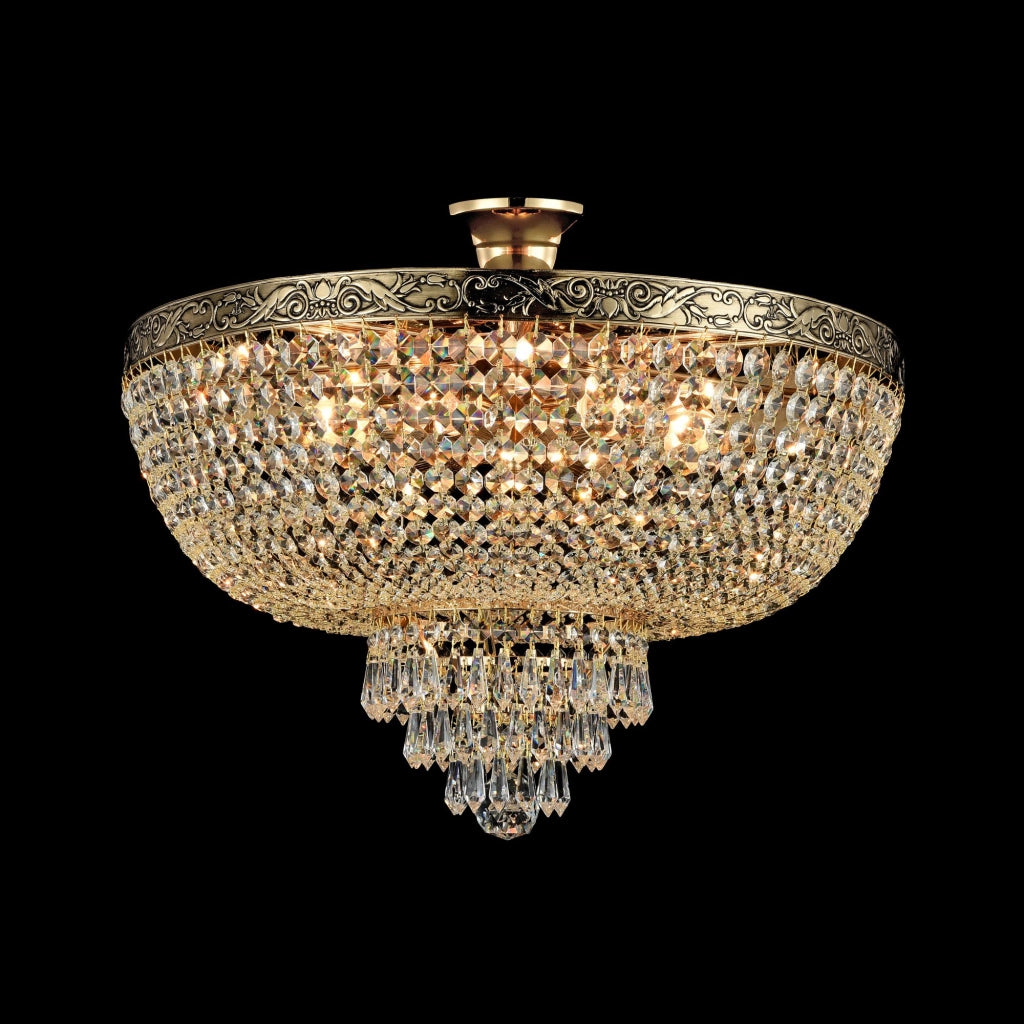Maytoni Plafoniera contemporanea Palace 6 luci E27 oro antico metallo cristallo