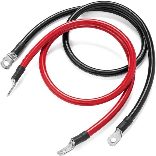 Cavo batteria 2 in 1 - 50 cm - Rame - Rosso e nero - 5AWG - Adatto per batterie alimentate e batterie di trazione