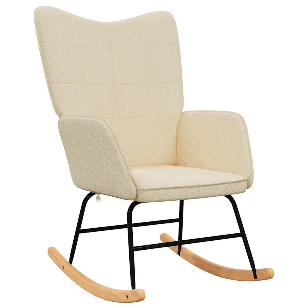 Sedia a Dondolo Crema in Tessuto cod mxl 46707
