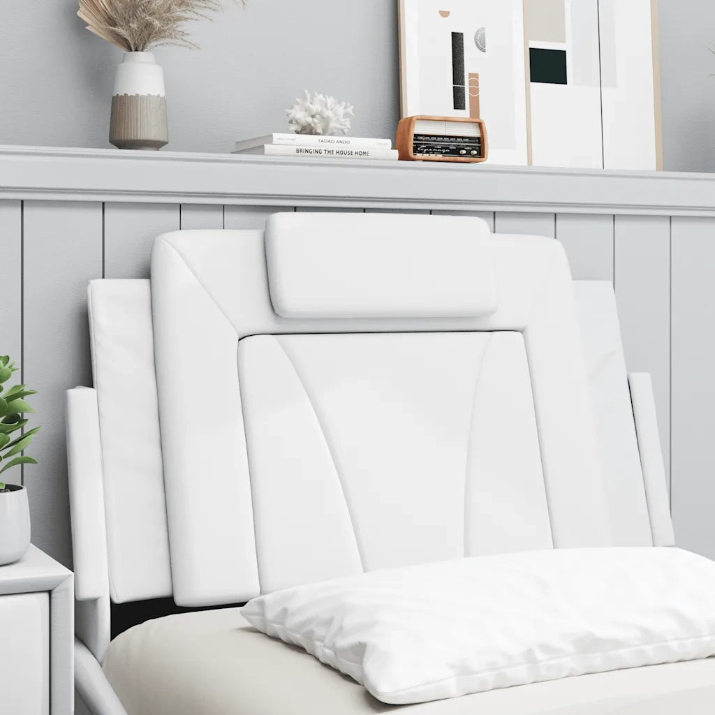 Coussin de tête de lit Viana blanc 80 cm similicuir