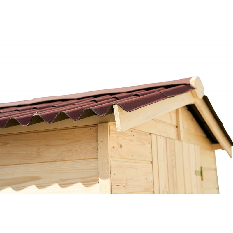 Casetta in legno da giardino con lucernario – 160x160 cm – pannelli 16 mm, tetto bitumato e pavimento – ED1616.01 Foresta
