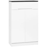 Scarpiera Slim 12 Paia di Scarpe 60x32x100 cm 3 Ripiani Regolabili e Cassetto in Truciolato Bianco