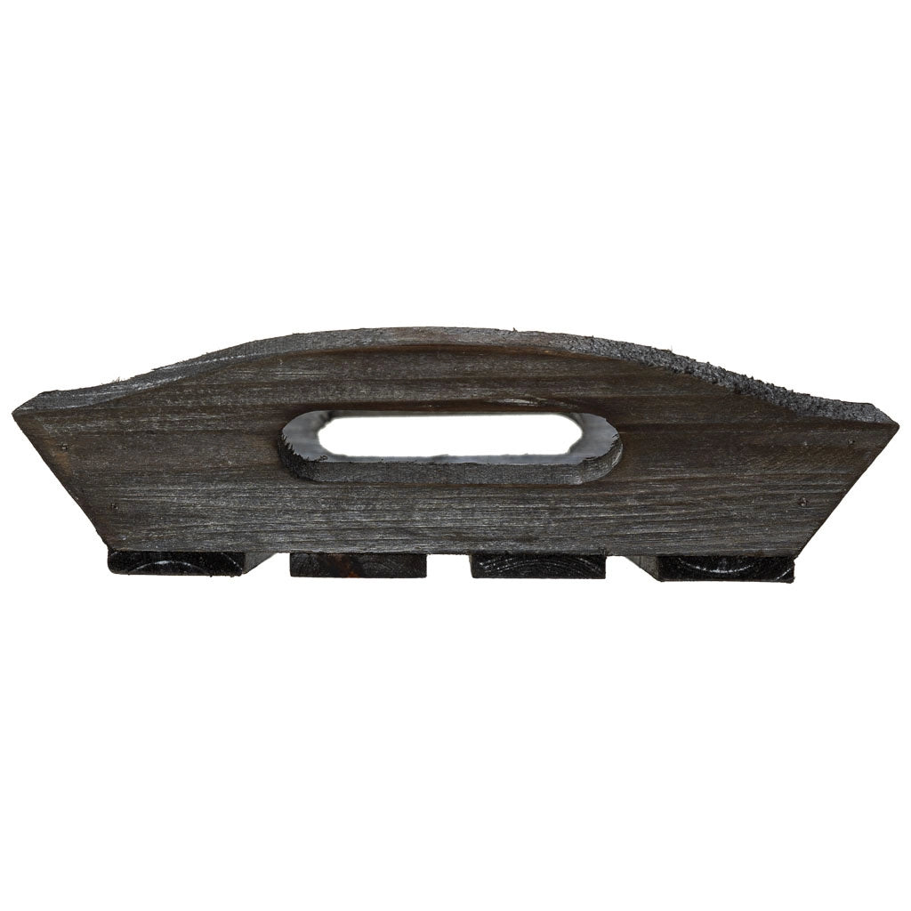 Vassoio in legno grigio 32x20x4/6,5h