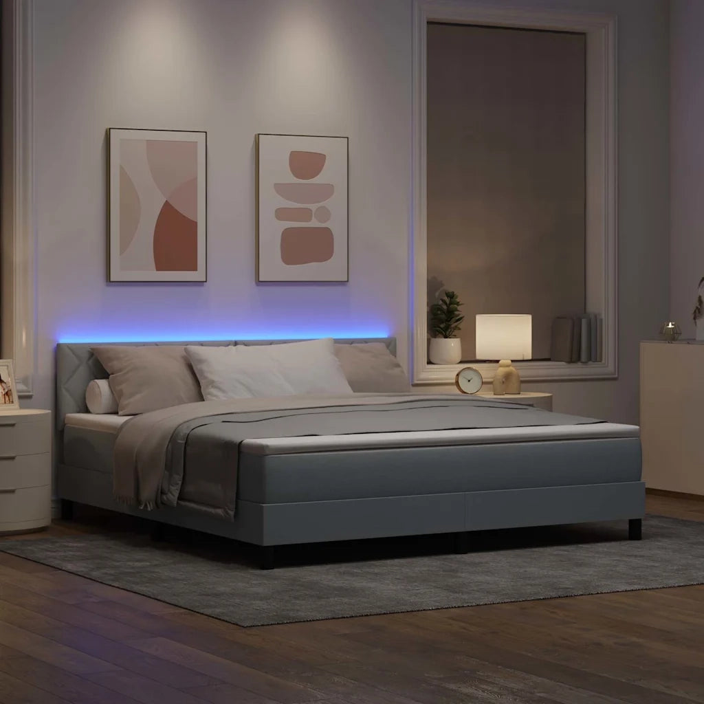 Letto a molle con materasso Grigio chiaro 180 x 200 cm Tessuto 3342303