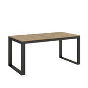 Tavolo allungabile 90x180/284 cm Tecno Evolution telaio Antracite - Quercia Natura