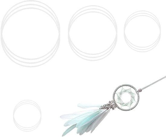 12 pezzi di corone metalliche bianche 5/10/15/20 cm, corone metalliche, slitta metallica, anello da self-service, decorazione per matrimonio, casa, decorazione di Natale