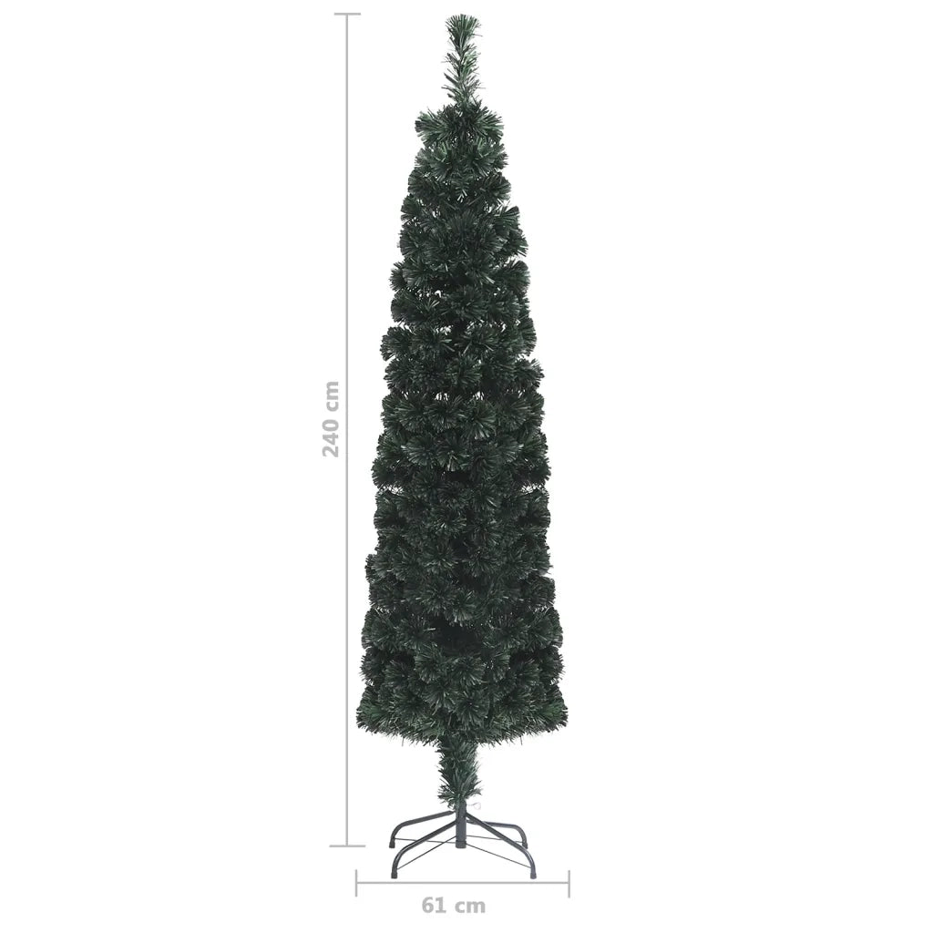Albero Natale Artificiale Sottile Supporto 240 cm Fibra Ottica 328447
