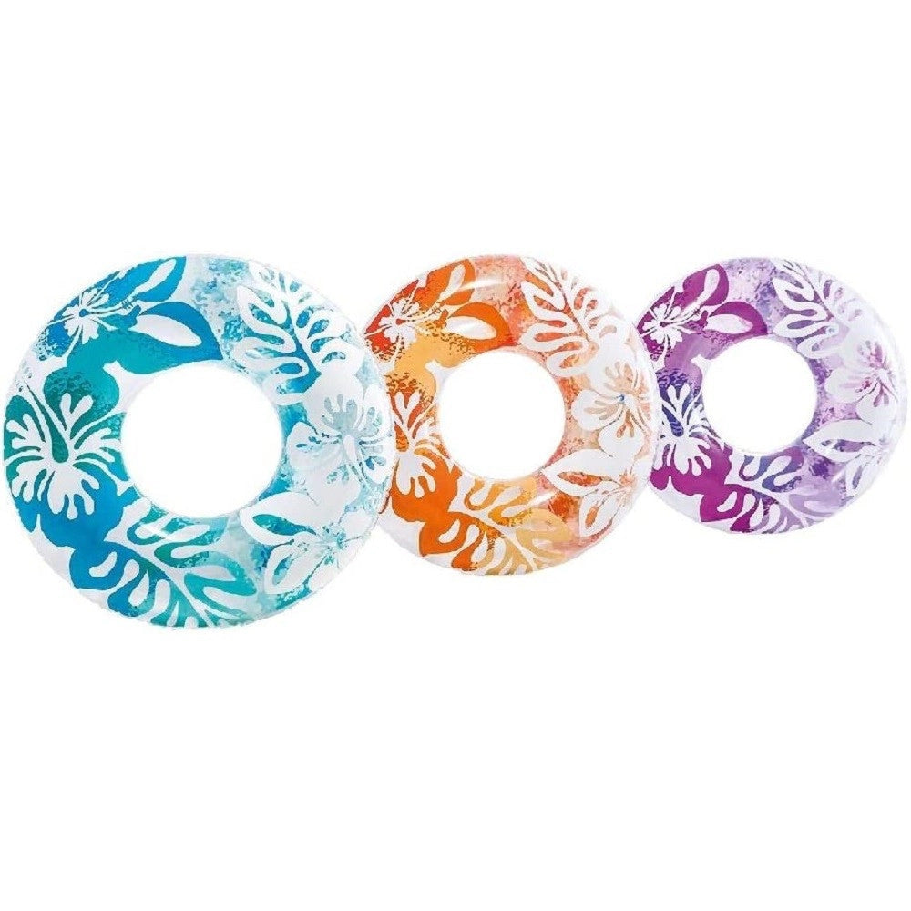 Trade Shop - Salvagente Fantasia Palme 3 Colori Assortiti 91 Cm Per Piscina Mare Estate 59251 -