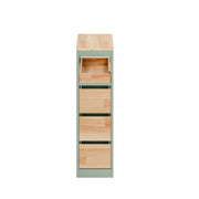 SoBuy | Mobiletto bagno salvaspazio verde con 4 ruote | Mobile bagno con 3 cassetti | Cassettiera per bagno | 23.3x65.3x82.0 cm | Capacità di carico 40 kg | BZR54-II-GR