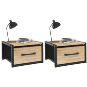 IDMarket - Set di 2 comodini con cassetto in tessuto UTAH dal design industriale