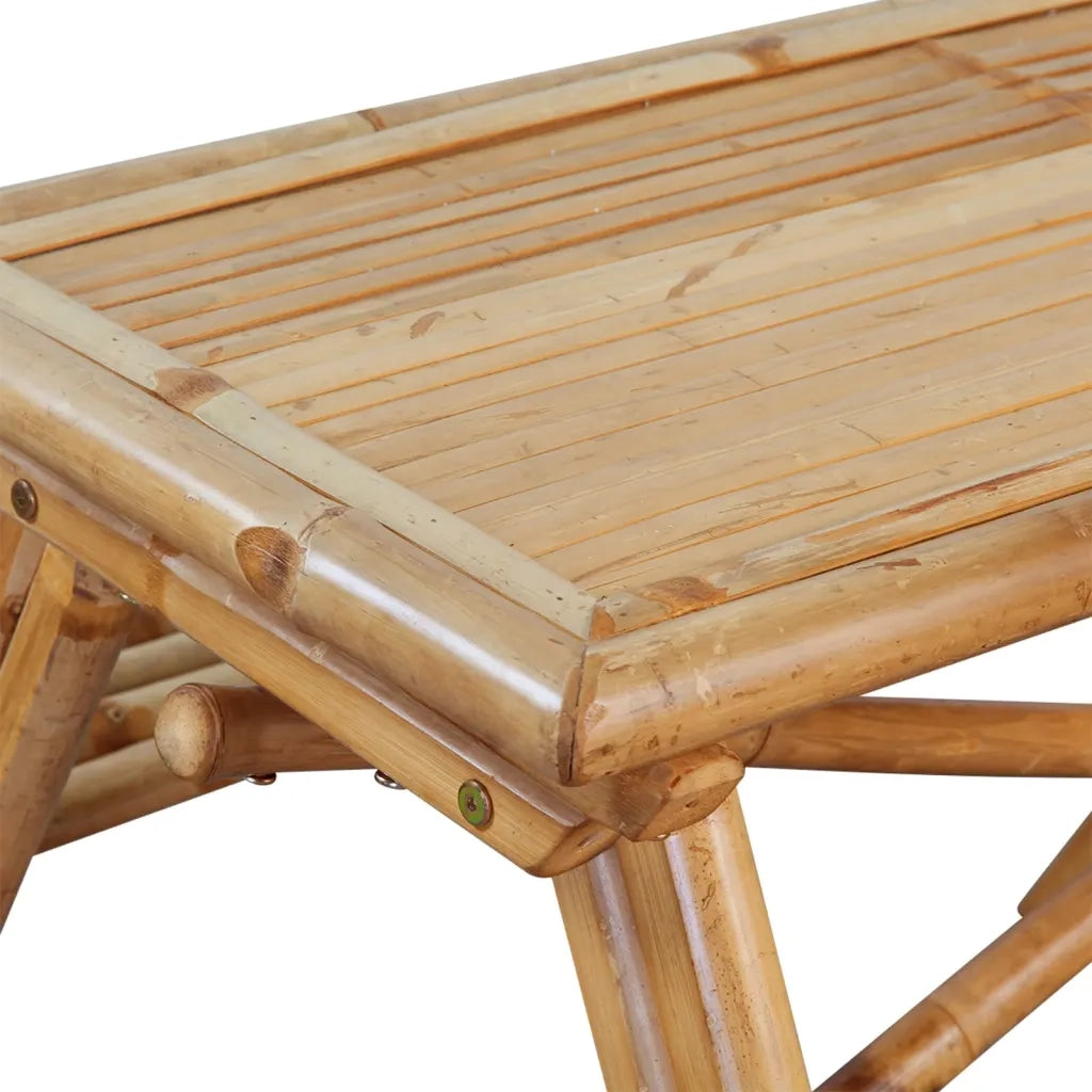 Tavolo da Picnic 115x115x81 cm in Bambù 341754