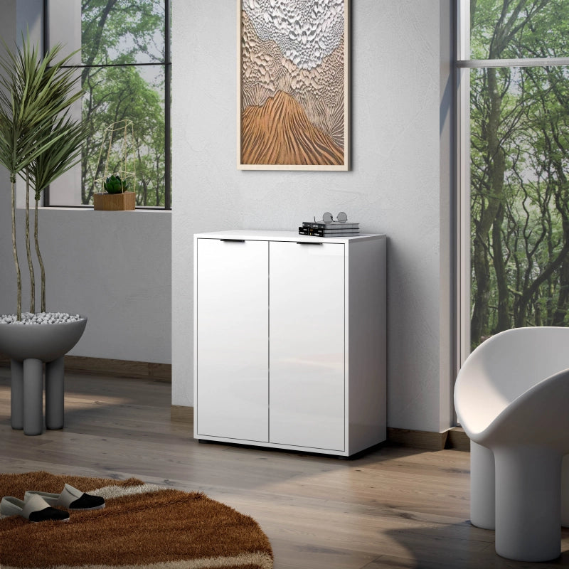 Scarpiera 2 ante bassa JOLLY bianco lucido cm 72x86x36h made in Italy