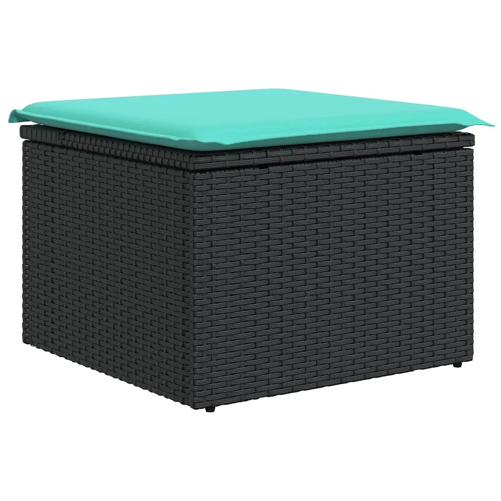 Set Divani da Giardino 11 pz con Cuscini Nero in Polyrattan 3228907