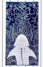 Lanterna per il mare - asciugamano da spiaggia - 1 pezzo - blu scuro - cotone - 90x180 cm