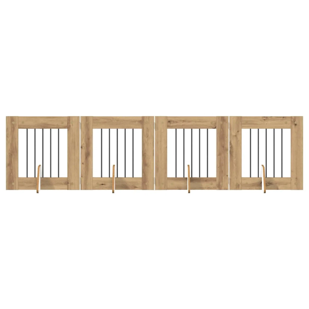 Cancello per cani pieghevole con supporti 4 pz 241 cm 892156