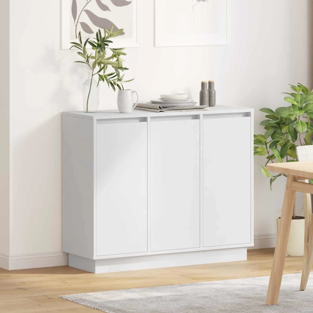 Madia LED Bianco 90 x 32 x 75 cm Legno multistrato 869674