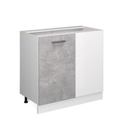 Mobile ad angolo cucina R-Line Calcestruzzo/Bianco 86 cm senza piano di lavoro Vicco