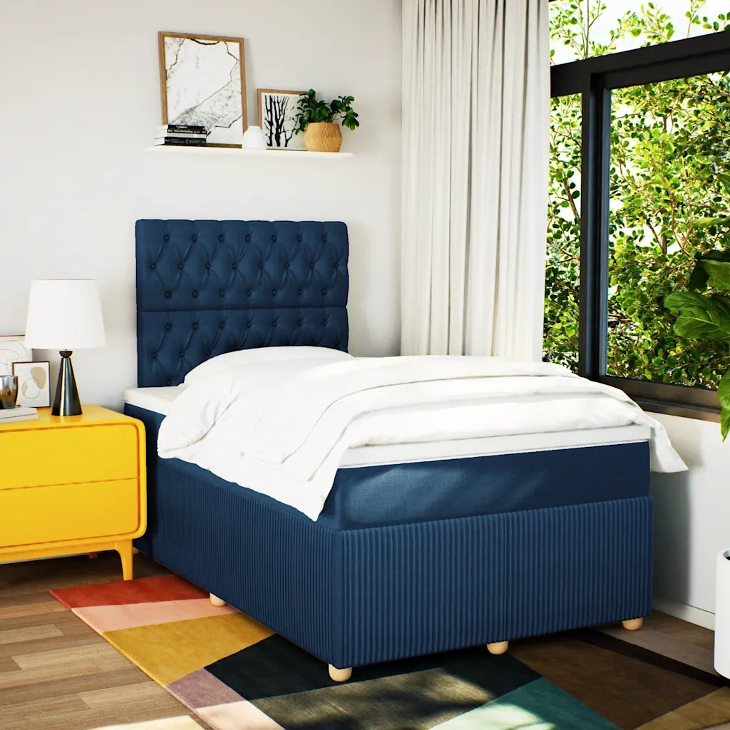 Giroletto a Molle con Materasso Blu 120x190 cm in Tessuto 3292008