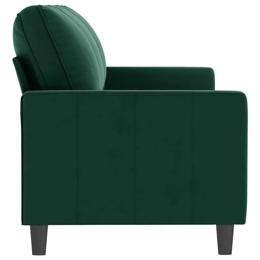Divano a 3 Posti Verde Scuro 180 cm in Velluto