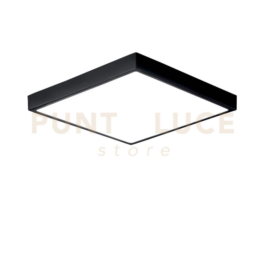 PLAFONIERA LED DOMO NERA QUADRATA 24W 2700LM 4000K IP44 24X24X2,4CM