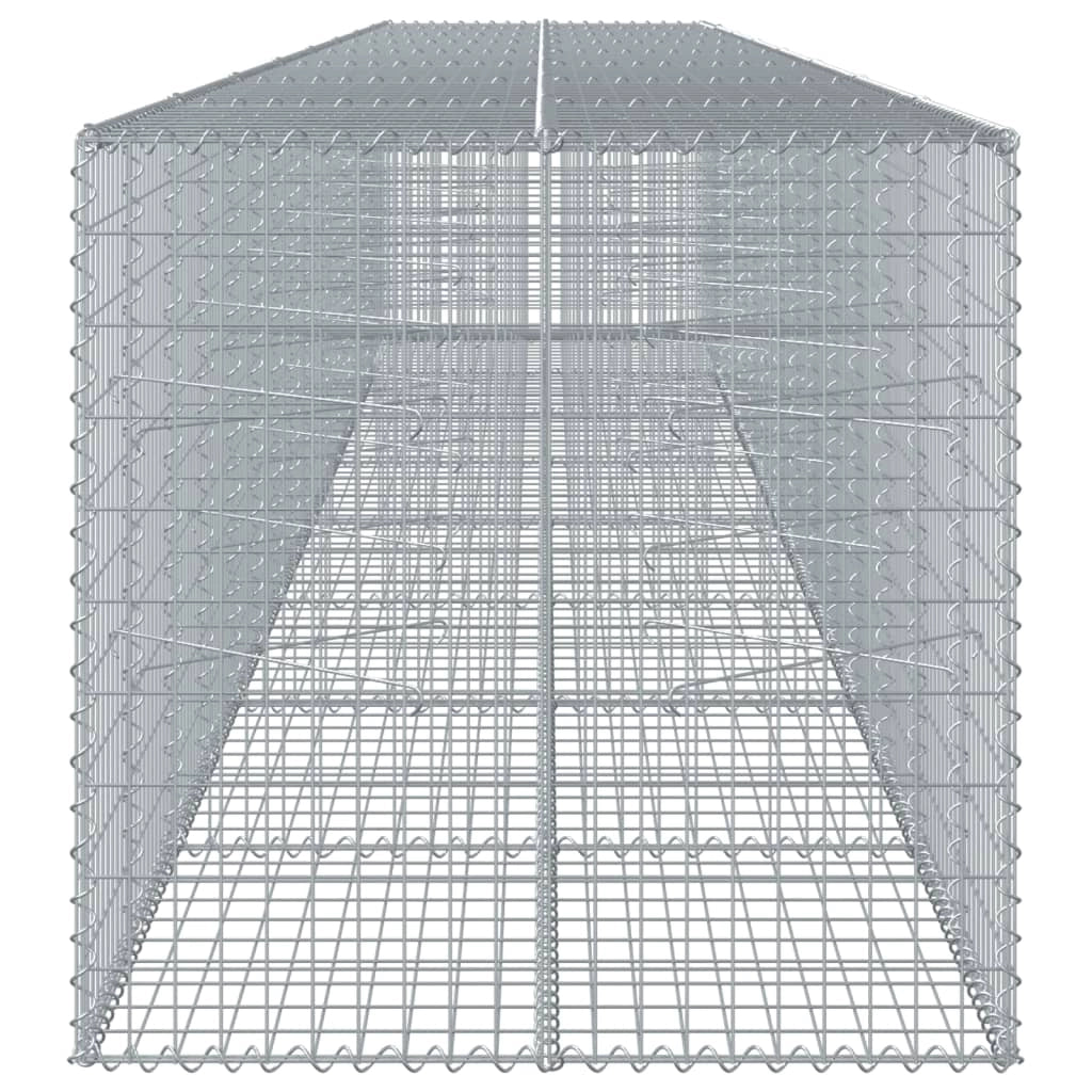 Gabbione recinto a gabbia muro di contenimento con coperchio 800 x 100 x 100 cm ferro zincato argento 02_0040199