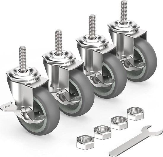 Ruote di Caster 3" - Grigio - M10 - Ruote di Caster a Lunga Durata 

(Nota: ho mantenuto la specificazione "3" in pollici, se si desidera la conversione in millimetri, si può specificare "76 mm")