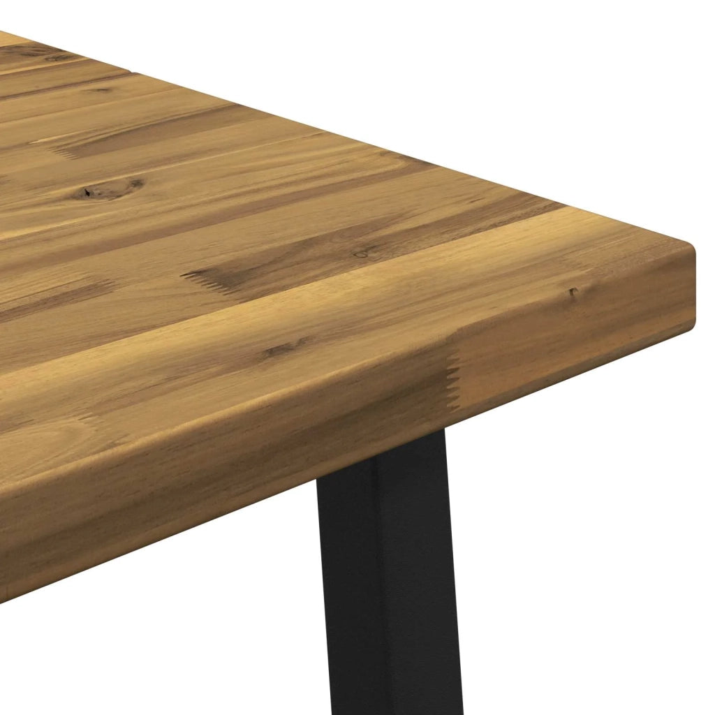 90 x 55 x 75 cm Legno di Acacia Massello Bianco e Nero 937577