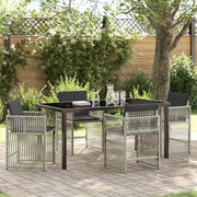 Set da Pranzo per Giardino 5 pcs Grigio chiaro
