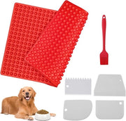 Mat di silicone per biscotti per cani con spatola per impasto e spazzola - Stampo per biscotti con 468 fori - Forma semicircolare - 12 cm - Utile per snack per cani