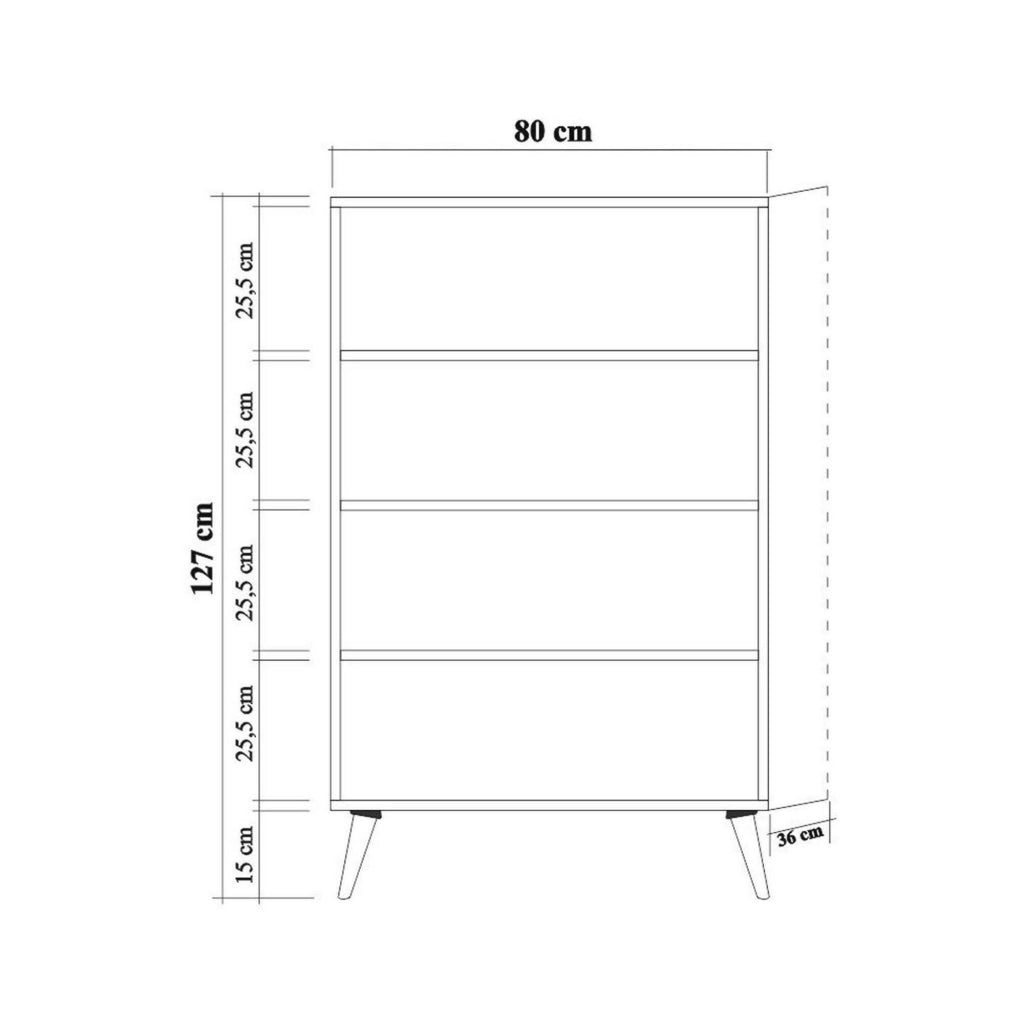 Credenza Andalusite, Buffet da soggiorno, Madia da salotto, Dispensa da cucina, 80x36h127 cm, Quercia