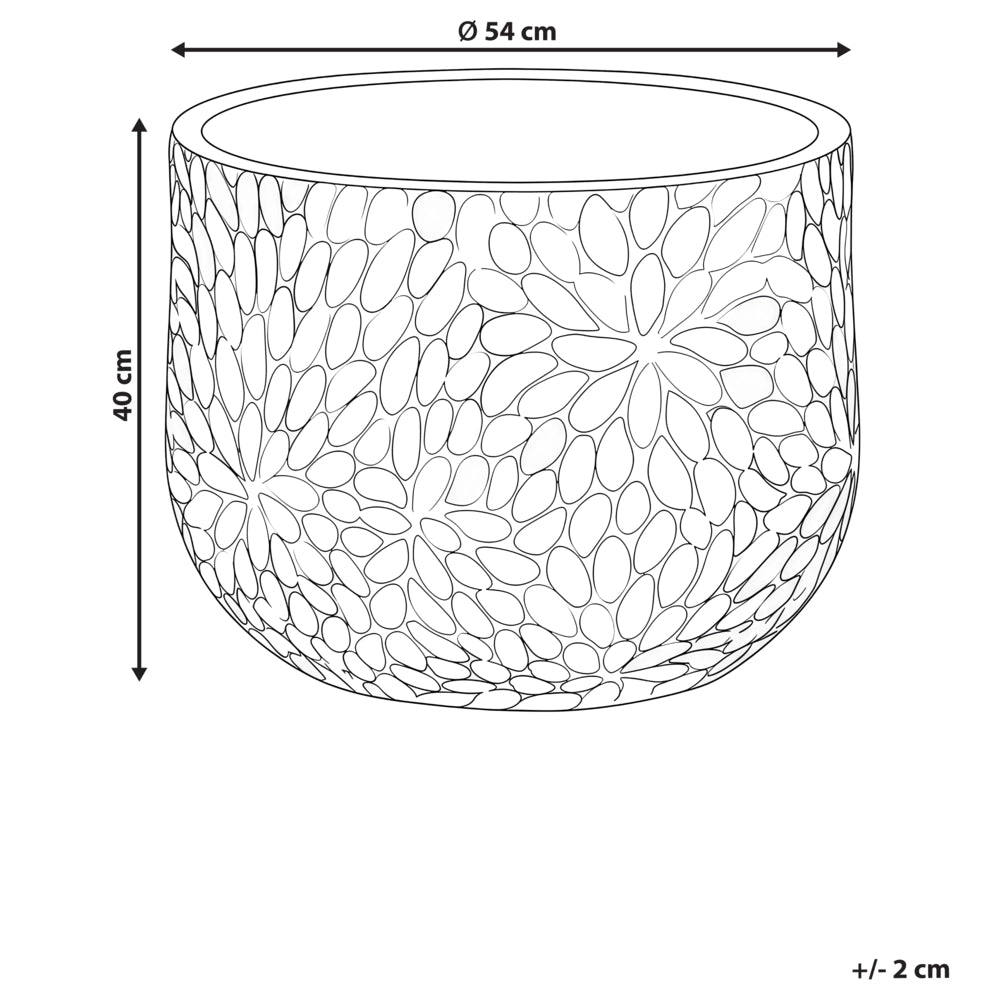 Vaso per Fiori Rotondo Nero in MgO con Design Scanalato Realizzato a Mano per Interni ed Esterni