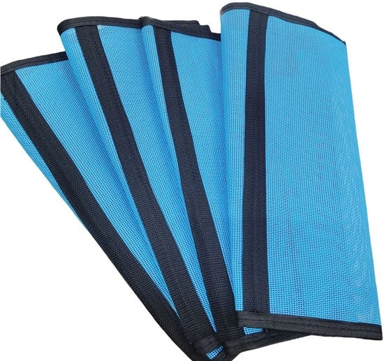 Set di 4 protettori per gambe in rete per cavalli, insieme di calzature volanti in rete per cavalli, stivali da equitazione adattabili, resistenti e respiranti, per allenamento all'aperto, colore celeste cielo