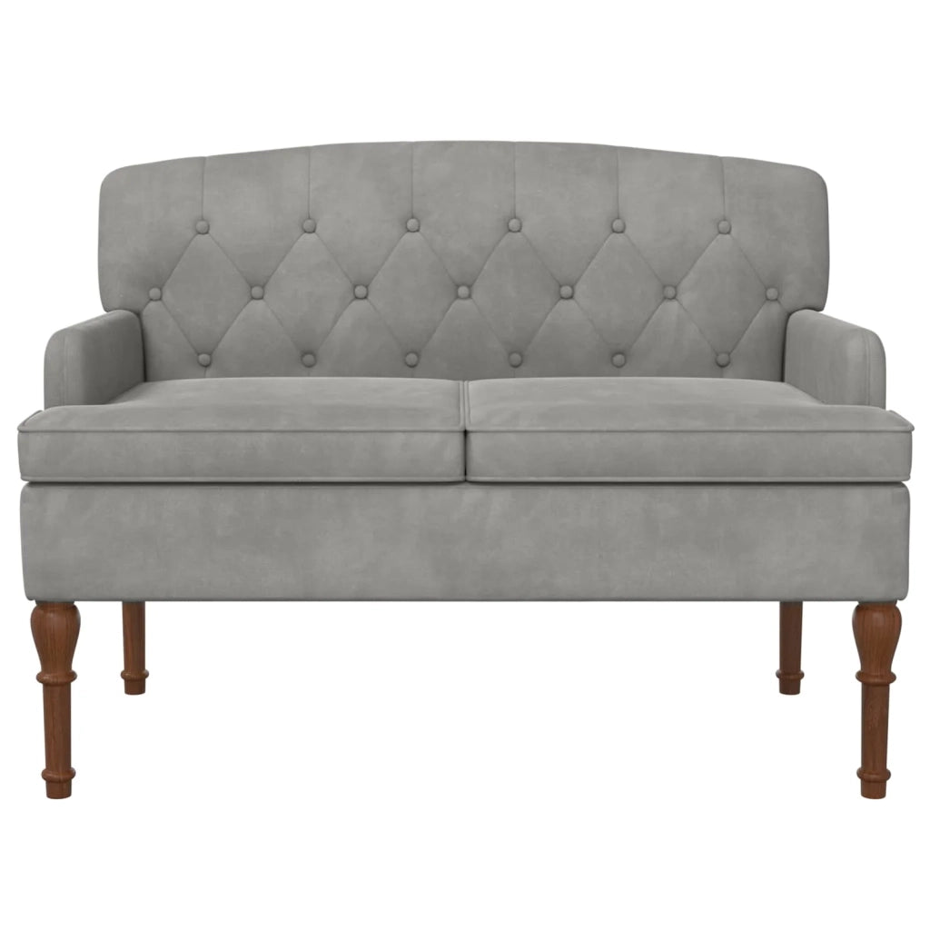 Loveseat con bottoni imbottiti Grigio Chiaro 111 x 65 x 79 cm 42041843