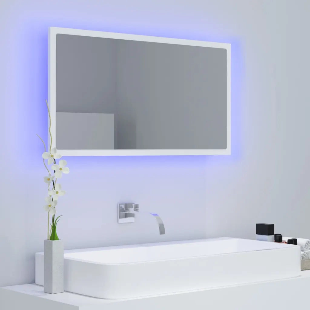 Specchio da Bagno | Specchio decorativo con LED Bianco 80x8,5x37 cm in Acrilico