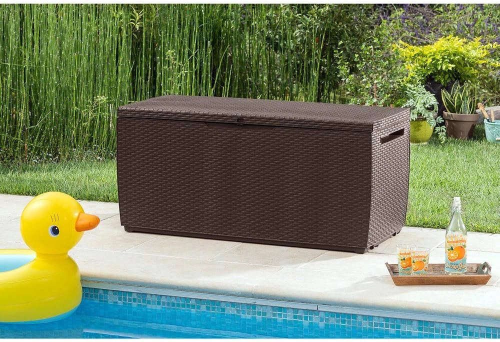Keter Box Contenitore Marvel Plus 220kg in Rattan con Maniglie Smart Click System Cassapanca da Giardino Esterno