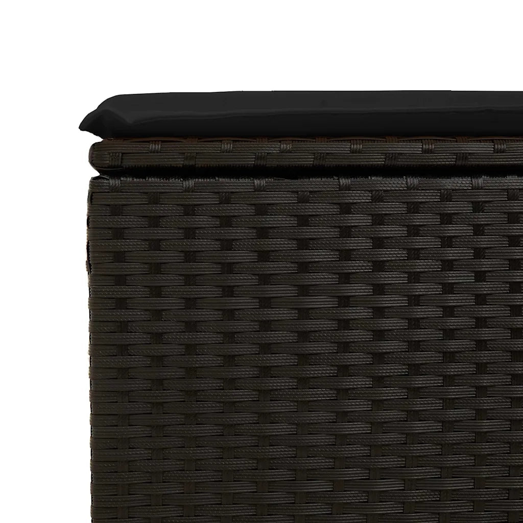 Set Divani da Giardino con Cuscini 2 pz | Set Salotto da Giardino Nero Polyrattan Acacia