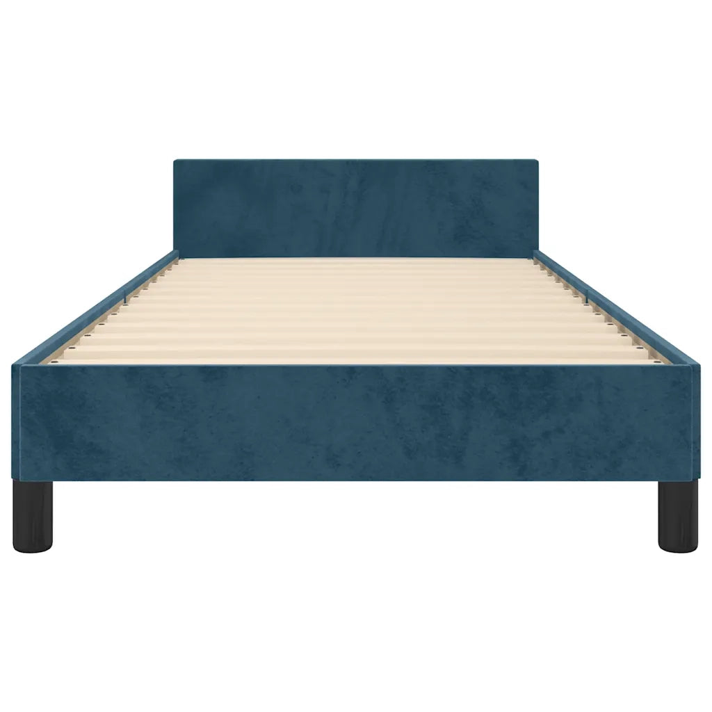 Giroletto senza Materasso-Struttura Letto Blu Scuro 90x190 cm in Velluto 439883