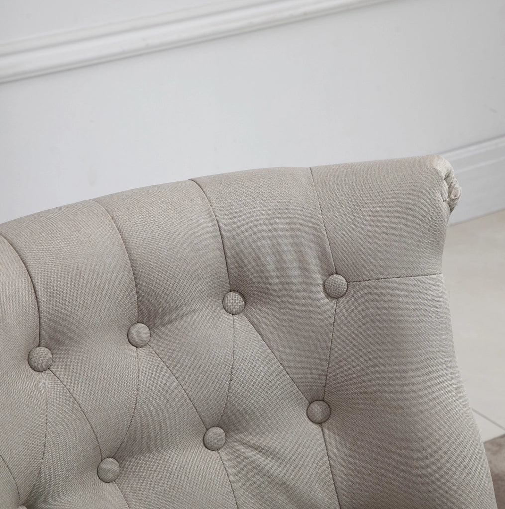 Poltrona relax 67 x 67 x 78 cm beige – stile vintage, senza materasso
