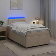 Letto box spring con materasso Crema 120 x 190 cm Tessuto 3452371