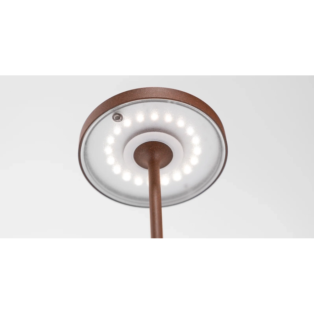 Lampada a led da tavolo Poldina Reverso Bianco ricaricabile e dimmerabile con batteria fino a 12 ore. Da esterno IP65