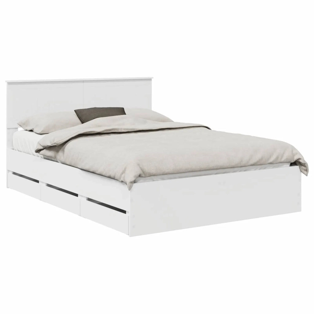 Struttura del letto Bianco 140 x 190 cm Legno Ingegnerizzato