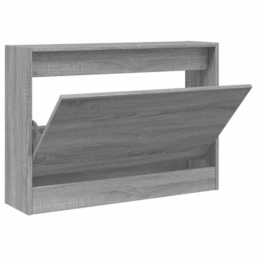 Scarpiera-Scaffale per scarpe Grigio Sonoma 80x21x57 cm in Legno Multistrato