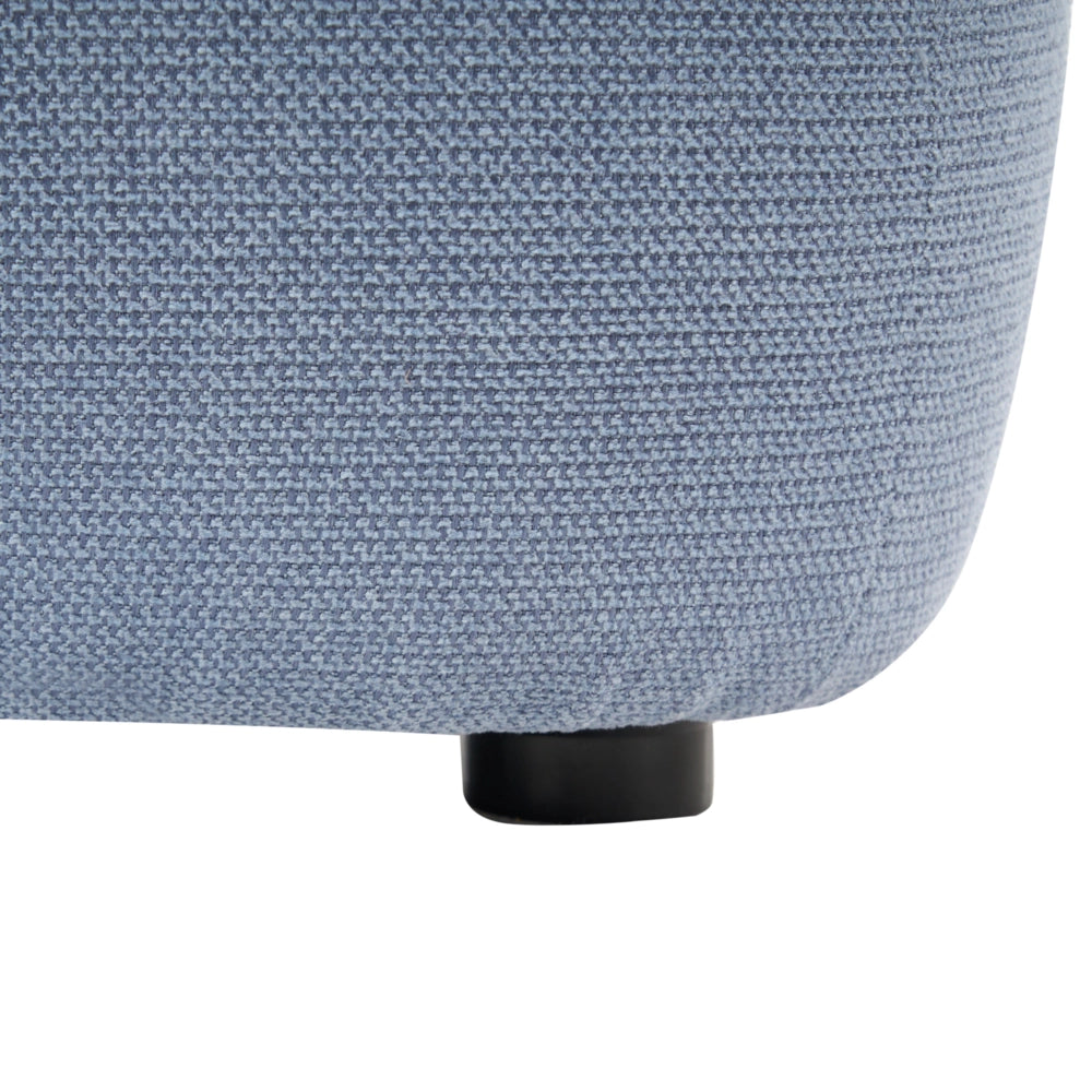 Panca rettangolare in tessuto azzurro 69 x 38, poggiapiedi, elemento decorativo per soggiorno e camera da letto