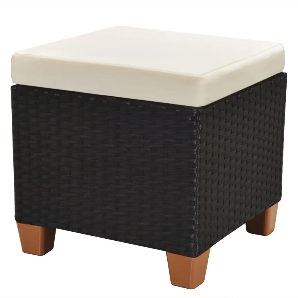 Set Divani da Giardino 7 pz con Cuscini in Polyrattan Nero 42999