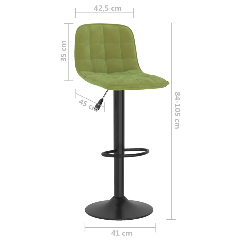 Sgabelli da Bar 2 pz Verde Chiaro in Velluto 333993