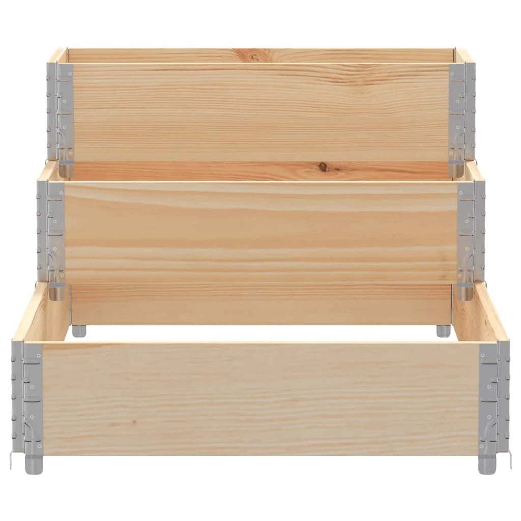 Aiuola rialzata/fioriera per piante fiori patio giardino 3 livelli 120 x 80 cm legno di pino massiccio marrone 02_0039883