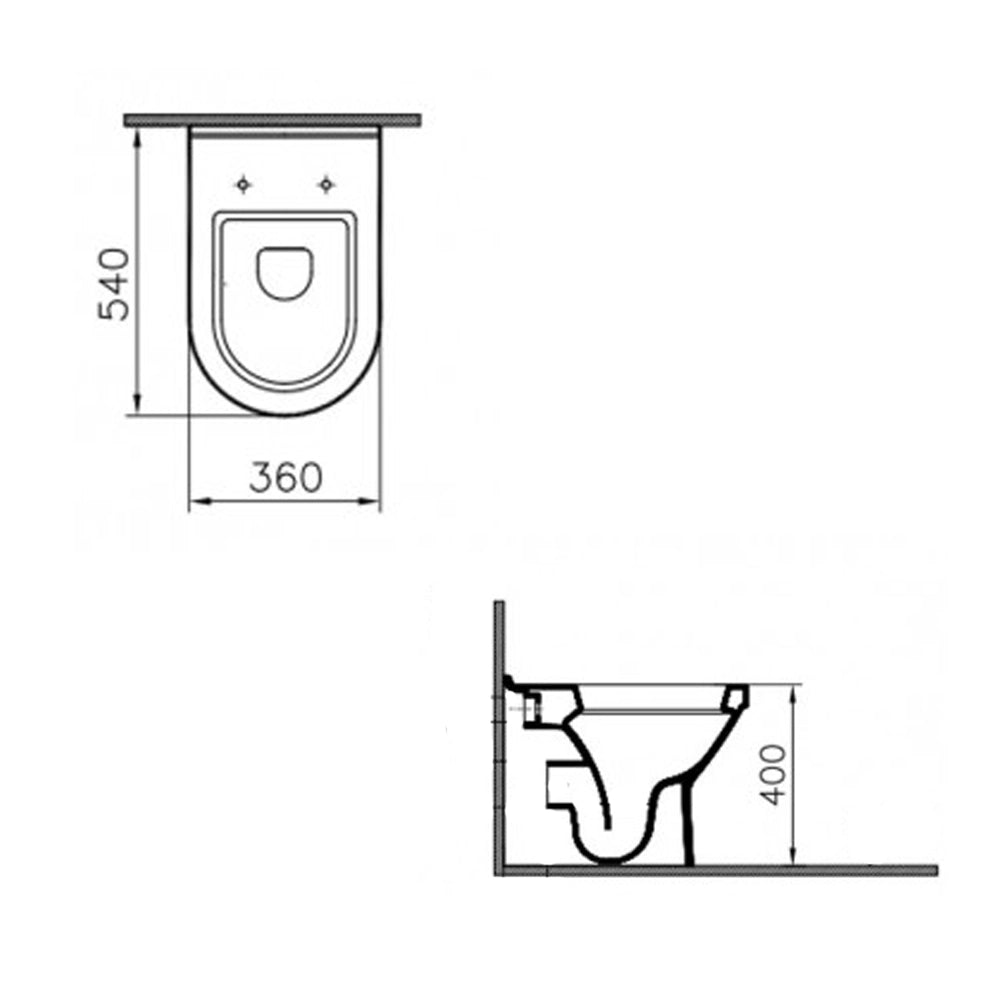 Coppia di sanitari in ceramica vaso wc + bidet a pavimento filo parete vitra s50